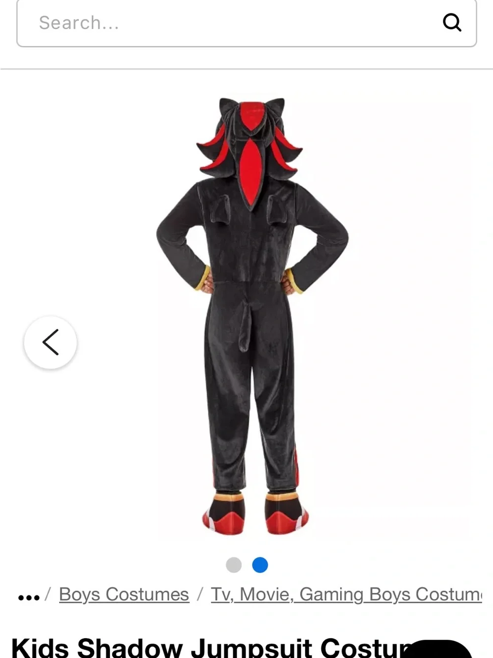 Black & Red Kids Shadow Jumpsuit Costume - Licensed Character